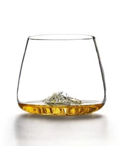 Life Of Riley Set Of Two Topographic Glasses - Featuring Denali And Fuji Mountians