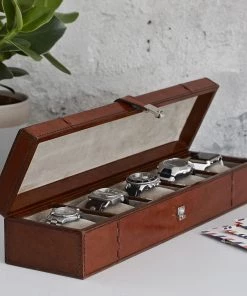 Life Of Riley Gifts Leather Watch Box For Five