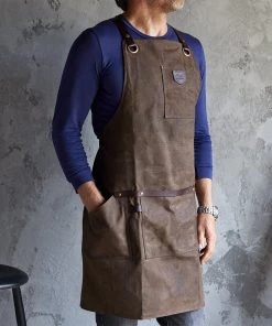 Life Of Riley Father's Day Waxed Canvas And Leather Apron