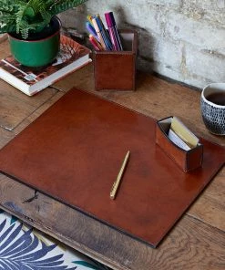 Life Of Riley Gift Sets Leather Bureau Desk Set - Three Matching Essentials