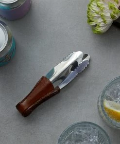 Life Of Riley Leather Ice Tong Bar Tools