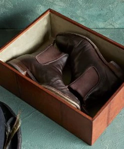 Life Of Riley New Arrivals Leather Shoe Storage Box - Two Sizes