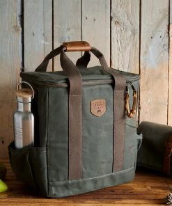 Life Of Riley Waxed Canvas Cool Bag - Insulated For Hot Food Too.