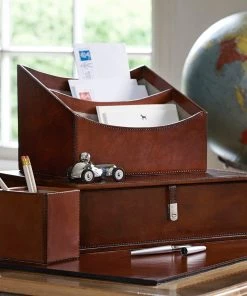 Life Of Riley Leather Letter Rack Home Office