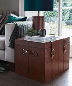 Life Of Riley Trunks Leather Steamer Trunk