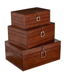 Life Of Riley Leather Stirrup Box - Three Sizes Keepsake Boxes