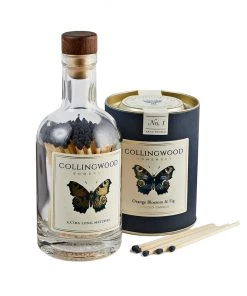 Life Of Riley Candles Scented Candle Gift Set. Orange Blossom & Fig Candle And Long Matches