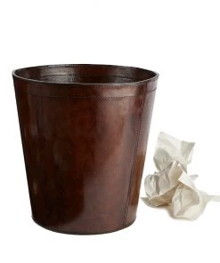 Life Of Riley Home Office Leather Waste Paper Bin