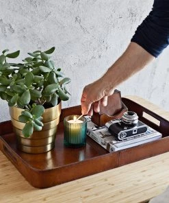 Life Of Riley Leather Oblong Tray Large Bar Ware