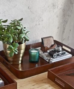 Life Of Riley Leather Oblong Tray Large Bar Ware