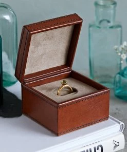 Life Of Riley For Her Leather Ring Box. For One Or Two Rings