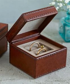 Life Of Riley For Her Leather Ring Box. For One Or Two Rings