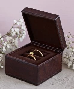 Life Of Riley For Her Leather Ring Box. For One Or Two Rings