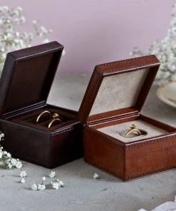 Life Of Riley For Her Leather Ring Box. For One Or Two Rings