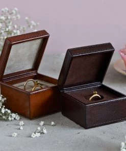 Life Of Riley For Her Leather Ring Box. For One Or Two Rings