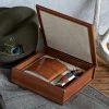 Life Of Riley Gifts Leather Hip Flask Gift Set