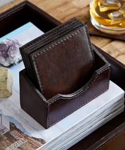 Life Of Riley Leather Coasters And Holder Third Anniversary