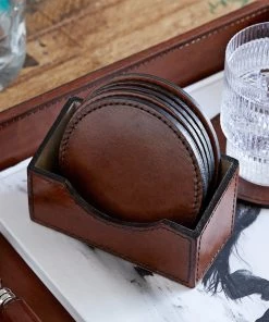 Life Of Riley Leather Coasters And Holder Third Anniversary