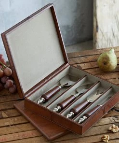 Life Of Riley For Couple Leather Cheese Knife And Board Set