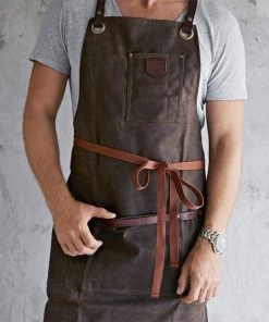 Life Of Riley Father's Day Waxed Canvas And Leather Apron