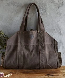 Life Of Riley Waxed Canvas And Leather Strap Log Carrier