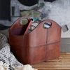Life Of Riley Leather Curved Storage Basket 2 Life Of Riley Leather Curved Storage Basket