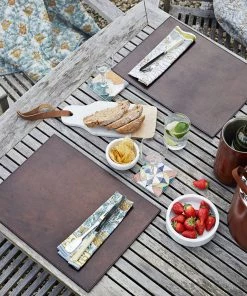 Life Of Riley Leather Place Mat Coasters