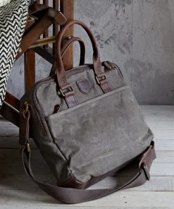 Life Of Riley For Him Canvas And Leather Laptop Bag