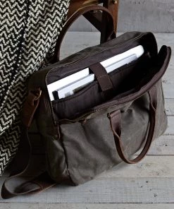 Life Of Riley For Him Canvas And Leather Laptop Bag