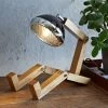 Life Of Riley Table Lamp. Retro Style. Ash Wood Handcrafted Body. New Home