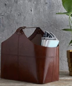 Life Of Riley Wedding Gifts Leather Buckled Magazine Basket