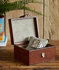 Life Of Riley Leather Watch Box With Chrome Clasp