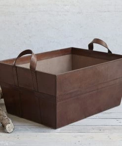 Life Of Riley Leather Log Basket