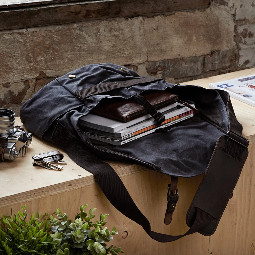 Life Of Riley New Arrivals Waxed Canvas And Leather Messenger Bag 4 Life Of Riley New Arrivals Waxed Canvas And Leather Messenger Bag