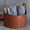 Life Of Riley Leather Round Storage Basket New Home 2 Life Of Riley Leather Round Storage Basket New Home