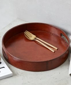 Life Of Riley Leather Round Drinks Tray For Couple 9 Life Of Riley Leather Round Drinks Tray For Couple