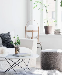 Life Of Riley New Arrivals Round Sheepskin Pouffe