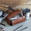 Life Of Riley Leather Case With Four Metal Stirrup Cups Father's Day