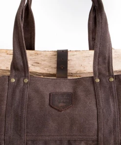 Life Of Riley Waxed Canvas And Leather Strap Log Carrier