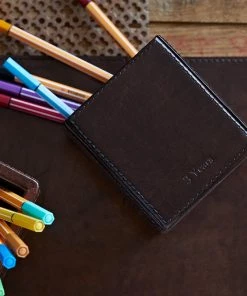 Life Of Riley Father's Day Leather Pen Pot - Round Or Square Shape