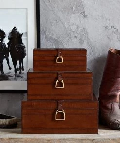 Life Of Riley Leather Stirrup Box - Three Sizes Keepsake Boxes