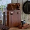Life Of Riley Leather Double Flask Carrier With Tray