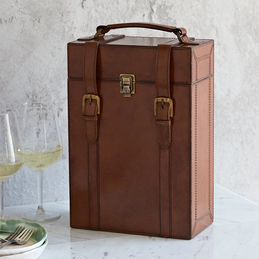 Life Of Riley Drinks Cases Leather Wine Bottle Carrier 4 Life Of Riley Drinks Cases Leather Wine Bottle Carrier