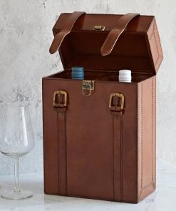 Life Of Riley Drinks Cases Leather Wine Bottle Carrier