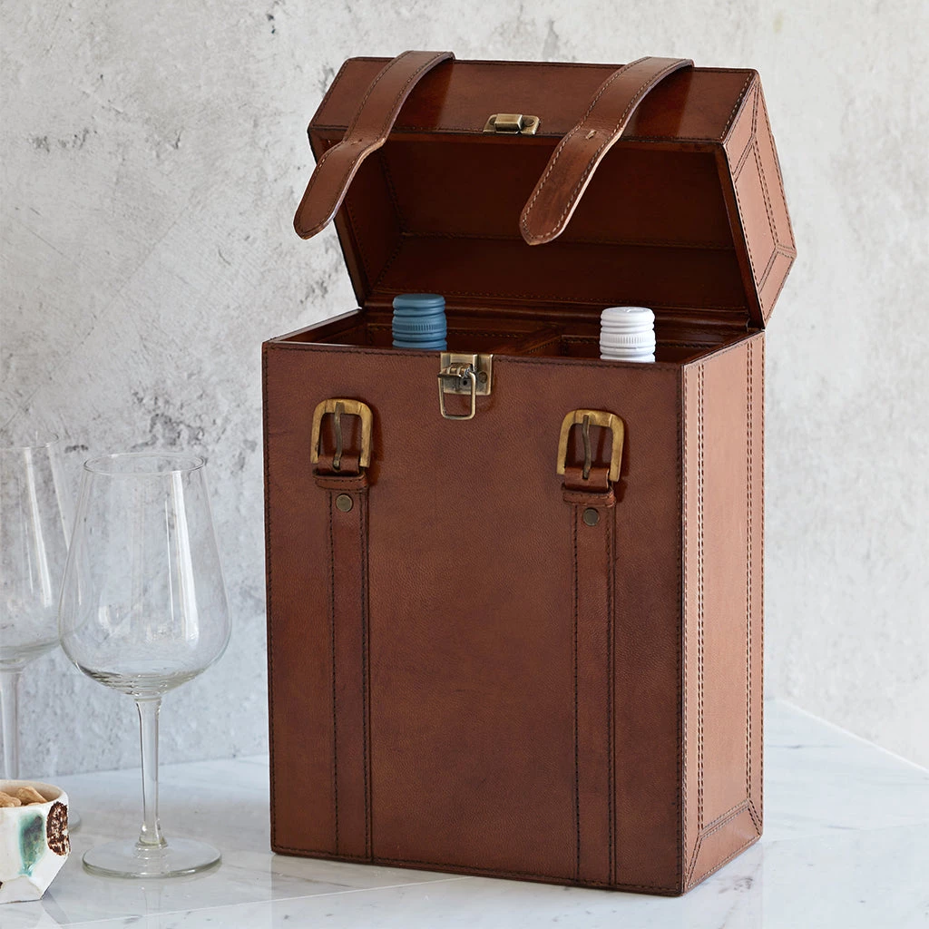 Life Of Riley Drinks Cases Leather Wine Bottle Carrier 1 Life Of Riley Drinks Cases Leather Wine Bottle Carrier