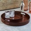 Life Of Riley Leather Set Of Round Trays. 1 Of Each Size