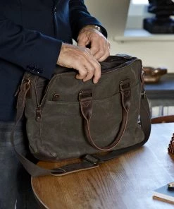 Life Of Riley For Him Canvas And Leather Laptop Bag