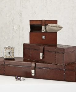 Life Of Riley Leather Watch Box With Chrome Clasp