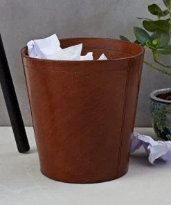 Life Of Riley Home Office Leather Waste Paper Bin