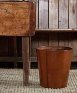 Life Of Riley Home Office Leather Waste Paper Bin